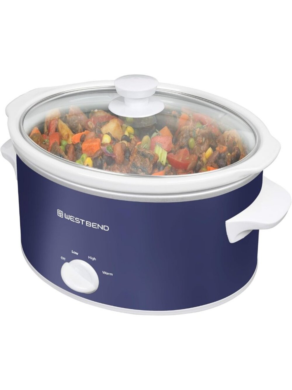 4-Quart Slow Cooker with Dishwasher Safe Oval Ceramic, Glass Lid & 2 Temp